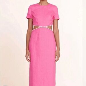 STAUD pink midi dress